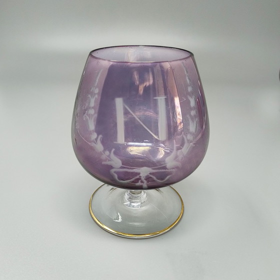 Image 1 of 1960s Astonishing Set of Six Glasses by Napoleon in Crystal, Made in Italy