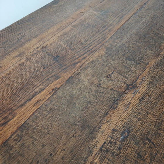 Image 1 of Table de ferme française en chêne, XIXe siècle