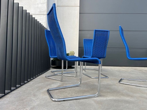 6 chaises bleues Tecta B25