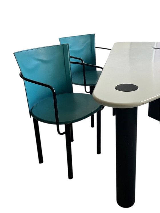 Image 1 of 4 sillas de comedor posmodernas, Enrico Pellizzoni, Italia