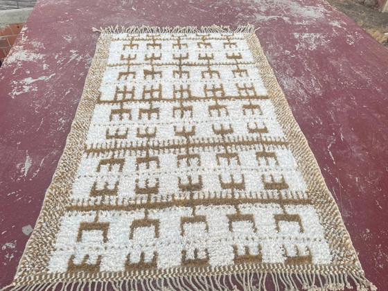 Tappeto berbero marocchino crema e cammello 250x200 cm – motivi geometrici – Tappeti, Lana, Cotone, Bohemian (photo 7 of 10)