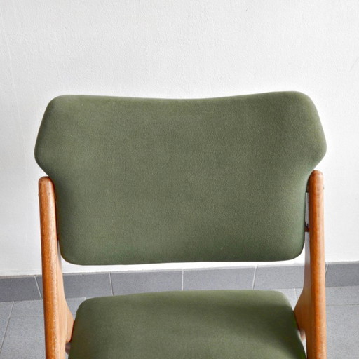 Vintage 1950s Chair with Compass Legs by Gerard Guermonprez, Godfrid Edition, 1950s