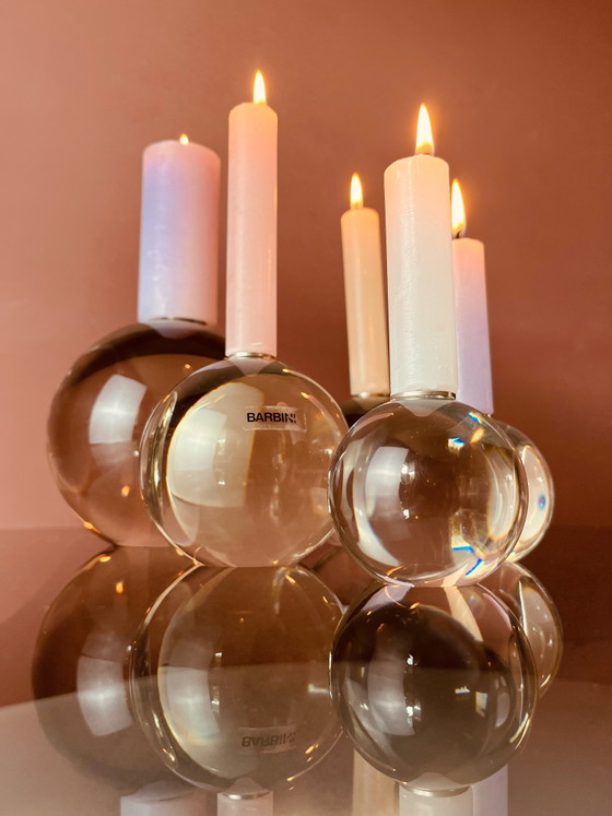 Image 1 of Unique! Murano Barbine glass candlesticks
