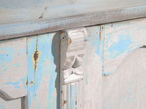 Antique blue patina shop counter (c.1940) #81 – Display cabinets (photo 34 of 40)