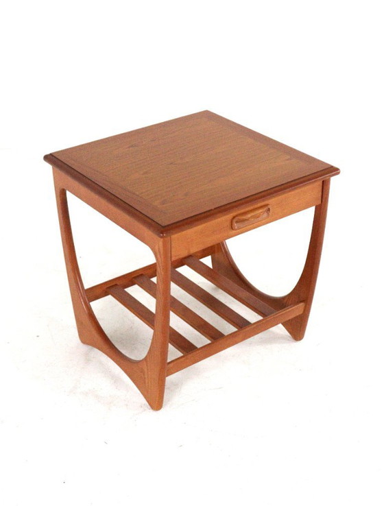 Image 1 of G Plan side table with pull-out drawer vintage