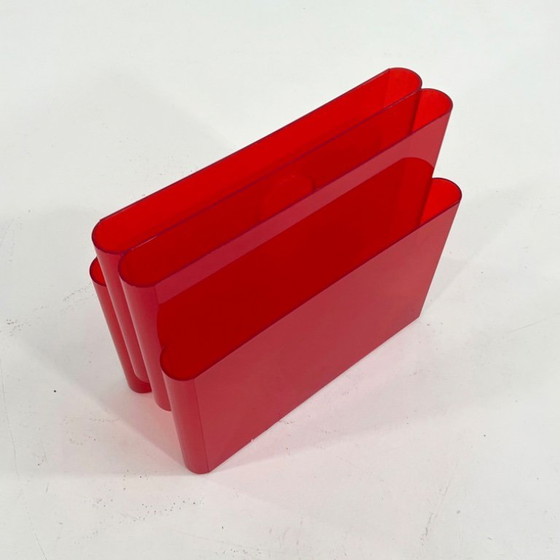 Image 1 of Portariviste in lucite rosso di Giotto Stoppino per Kartell, anni '70