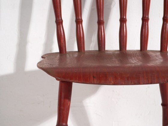 Antiker roter Stuhl im Windsor-Stil (ca. 1920) – Sessel (photo 19 of 28)