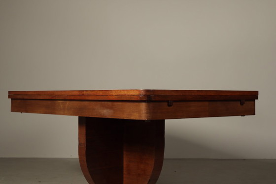 Image 1 of Art Deco Extending Dining Table with Sculptural Pedestal Base, circa 1930s