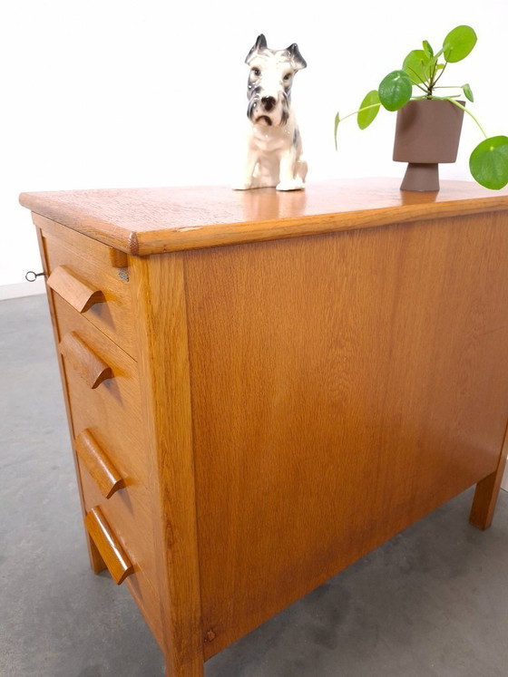 Image 1 of Deep wooden chest of drawers from Sweden