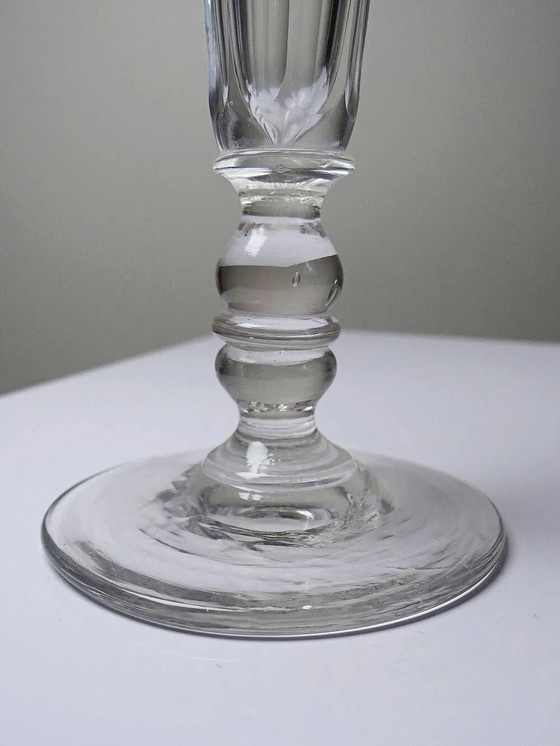 Champagne coupe, antique champenoise attributed to Baccarat, Napoleon III., Glass & Decanter, Crystal, Glass (photo 8 of 11)