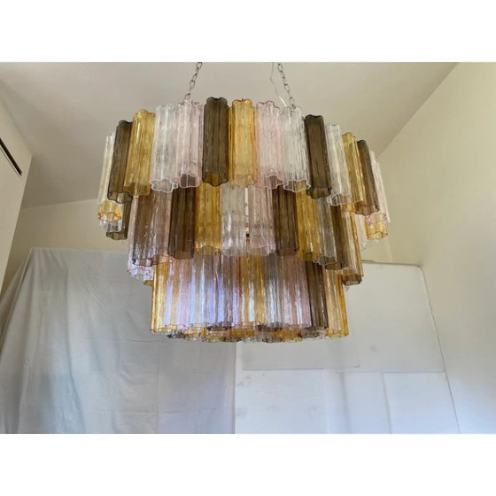 Image 1 of Lampadario contemporaneo a rami in vetro di Murano multicolore