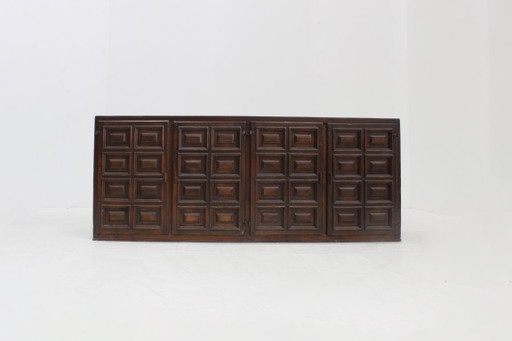 Vintage Spanish Brutalist Sideboard Credenza – dressoirs, Wood
