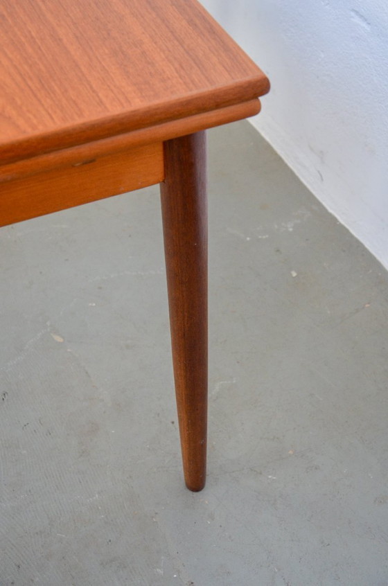 Image 1 of Vintage dining table, kitchen table, teak, mid-century, 60s/70s, extendable, retro