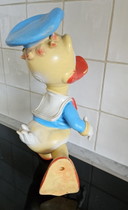 Figura vintage di Paperino in plastica, produzione 1962