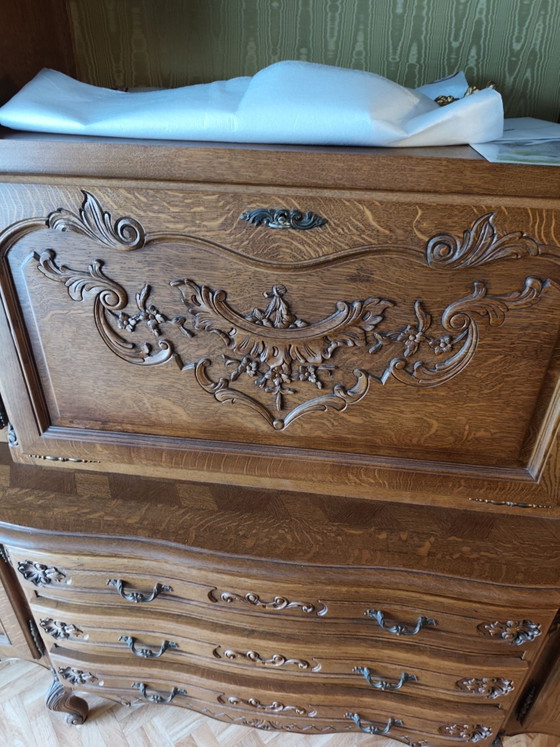 Vintage wall/buffet cabinet in Louis XV style – Wall cabinet, Wood (photo 8 of 15)
