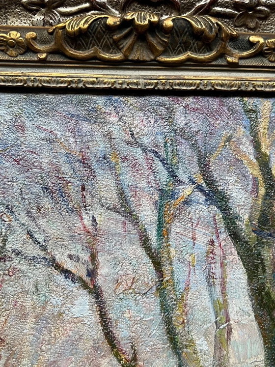 Maurice Sieron (1879-1970). "Forest Landscape". Oil on old canvas. Impressionism., Paintings & Drawings (photo 3 of 7)