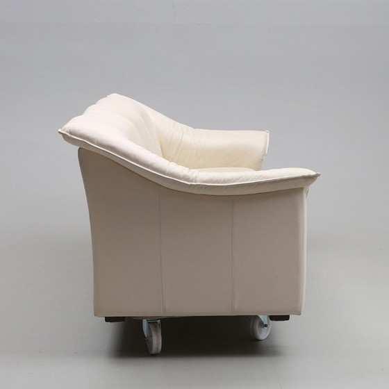 Image 1 of Ensemble de canapés vintage en cuir 2 pièces — 2 places + 3 places — Seconde moitié du XXe siècle