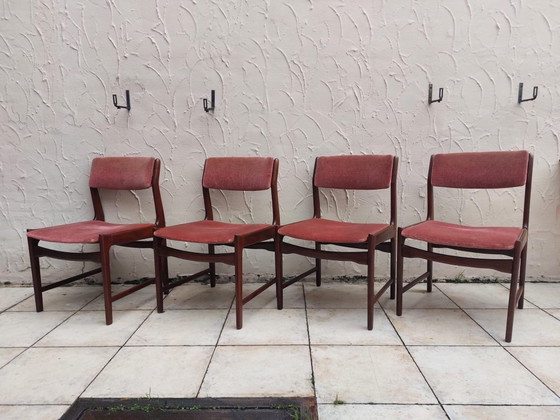 4 sedie in palissandro in stile metà secolo – Sedie da pranzo, Textile, Vintage (photo 12 of 54)