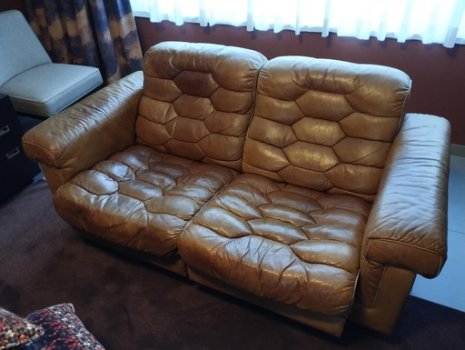 de Sede ensemble 3-seater sofa; 2-seater and pouf