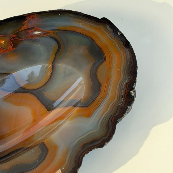 Image 1 of Grande vassoio portagioie in agata brasiliana / Vide-Poche in pietra naturale