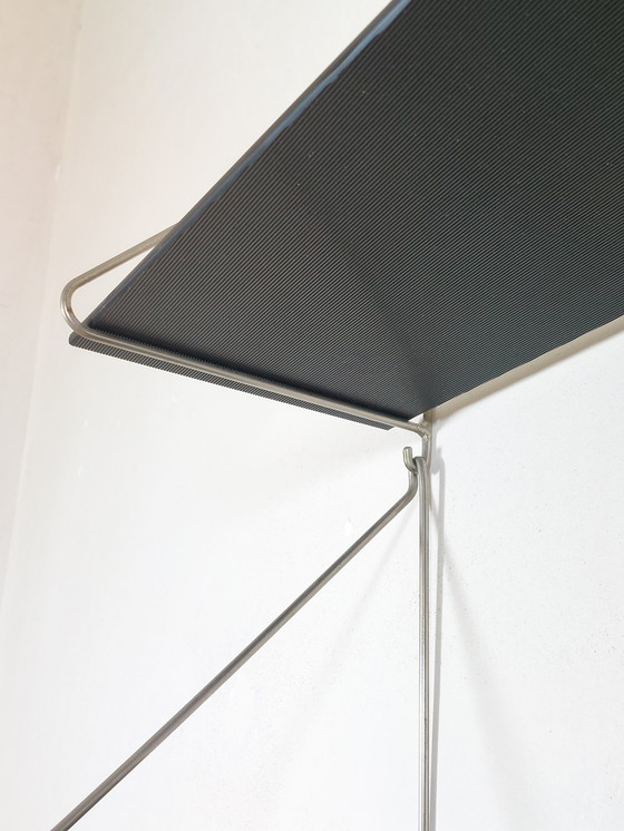 Image 1 of Vintage Mid Century Glass Shelf Wall Shelf Loop Shelf 1970s