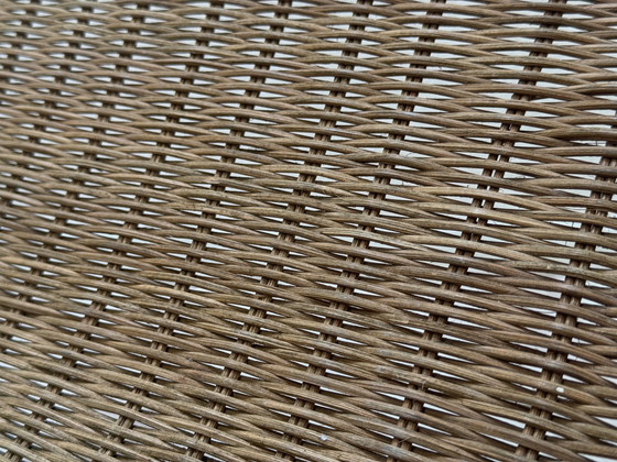 Image 1 of Vintage Rattan and Metal Magazine Rack