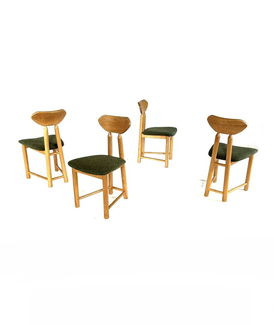 Image 1 of 4x Chaise de salle à manger brutaliste '80