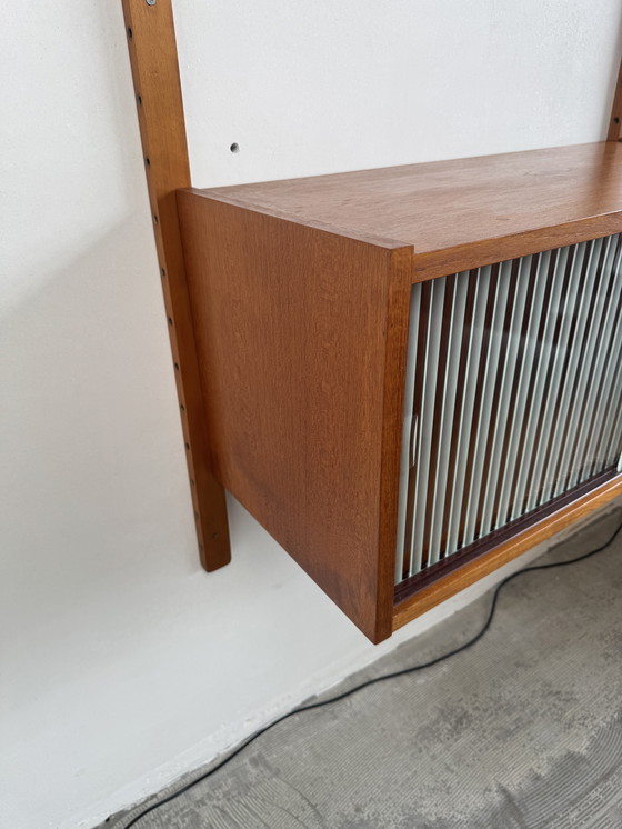 Image 1 of Vintage Modular Wall Unit – Danish Design in Teak with Brass Details