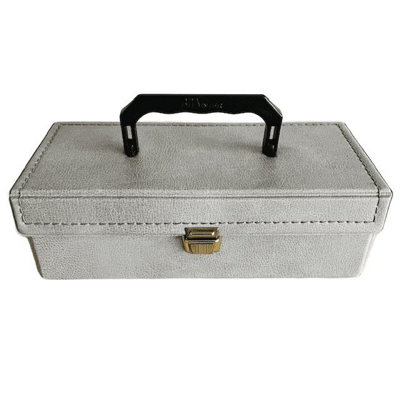 Image 1 of Custodia per cassette retrò vintage grigia Boa International anni '70