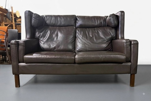 Sofá Børge Mogensen - Modelo Coupé 2292 – Fredericia, 2 zitsbanken, Leather, Wood (photo 2 of 9)