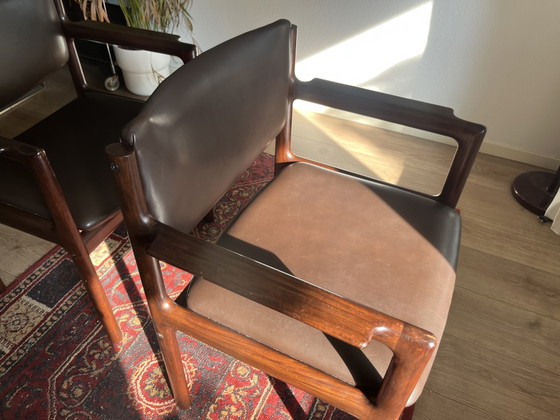 Set Van 2 Mahonie Armstoelen, Deens Jaren 60 – Barkrukken, Wood (photo 7 of 9)