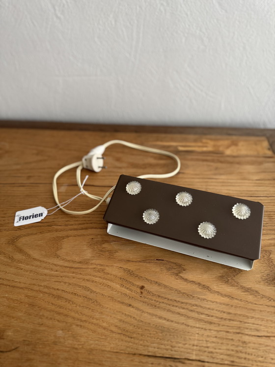 Image 1 of Lampada da parete vintage anni '70/'80 marrone con stelle in plastica 