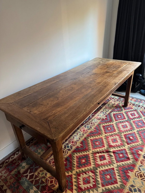 Image 1 of French farmhouse table with bench and chairs