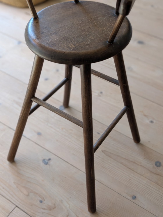 Chaise haute vintage style Kibofa, années 1960, en bois – Tabourets, Wood (photo 6 of 7)