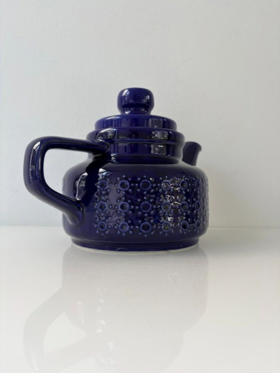 Vintage Keramieken Theepot Kobaltblauw Fat Lava 1,2L – Servies, Ceramic (photo 4 of 14)