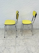 Paire de chaises cuisine formica jaune chrome vintage