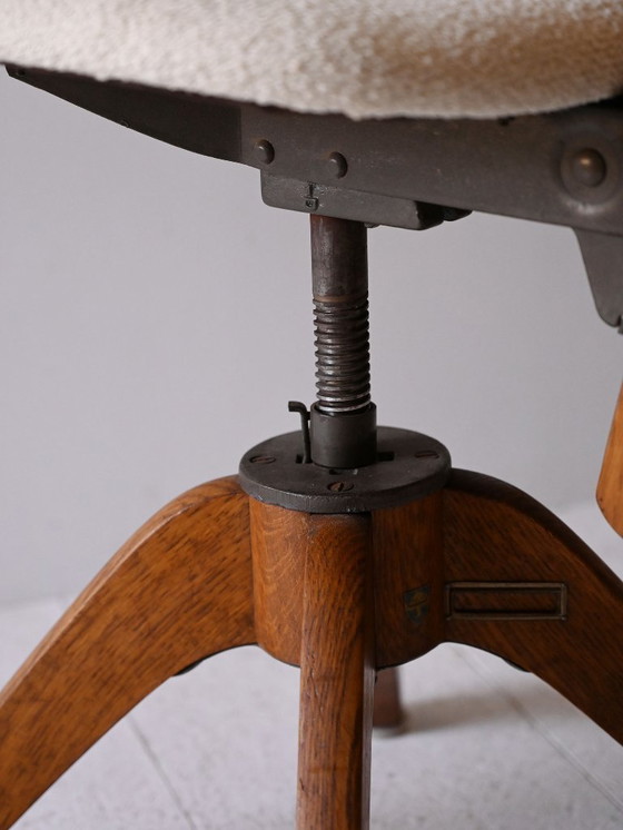 Image 1 of 1920s Scandinavian Oak Swivel Office Chair