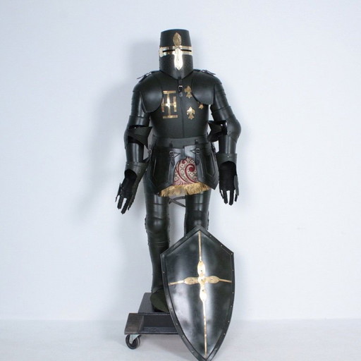 Knight Armour with Shield — Full-Size Replica — Display-Ready Medieval Statement Piece