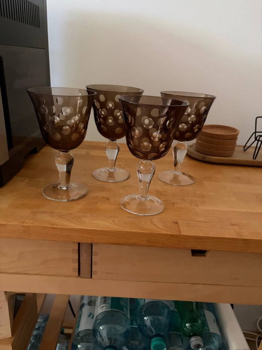 POLSPOTTEN Cuttings Bicchieri da Vino Set da 6, un Colore – glazen karaffen, Glass