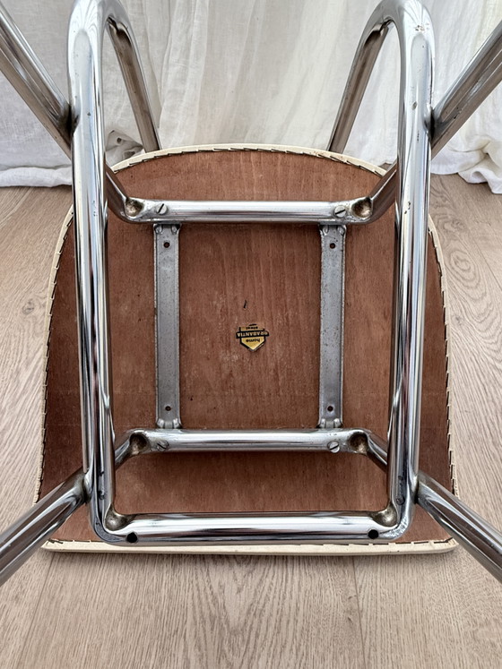 Image 1 of Sedie vintage Brabantia con struttura tubolare (4 pezzi) – Rivestimento in pelle Skai