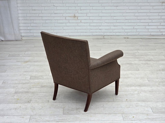 Image 1 of 1960s, Danish armchair, furniture wool, ash wood legs.
