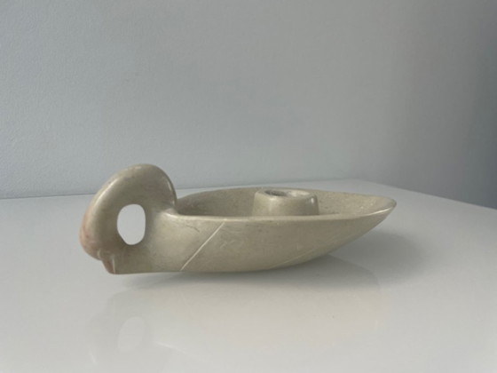 Vintage natuurstenen zwaan kandelaar sculpturaal 19 cm – Kandelaars en kaarsen, Stone (photo 4 of 13)