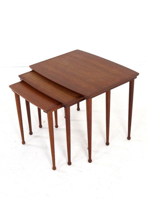 Image 1 of Jørgen Aakjær Jørgensen for Møbelintarsia nesting tables vintage Danish design