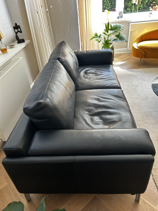 Black Leather Leoluxe 2-Seater Sofa Bellice – 2 zitsbanken