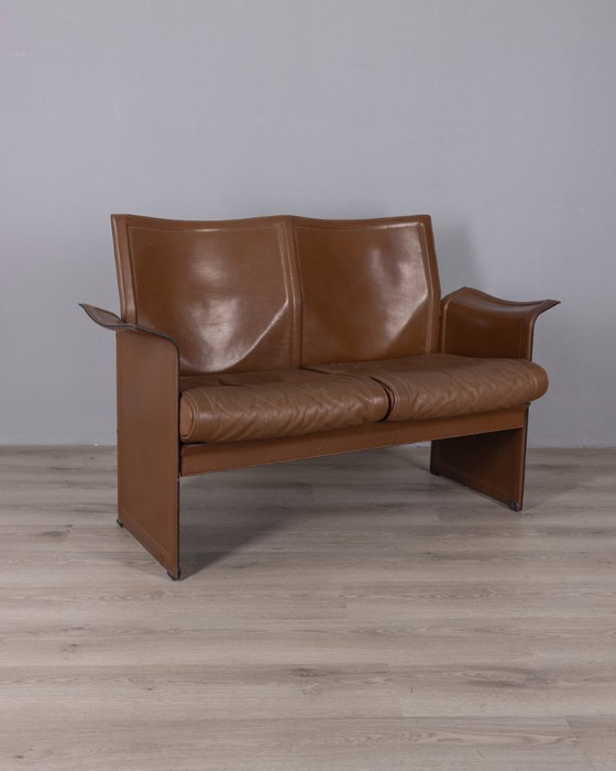 Image 1 of 1970s leather sofa, 'korium' designed by Tito Agnoli for Matteo Grassi