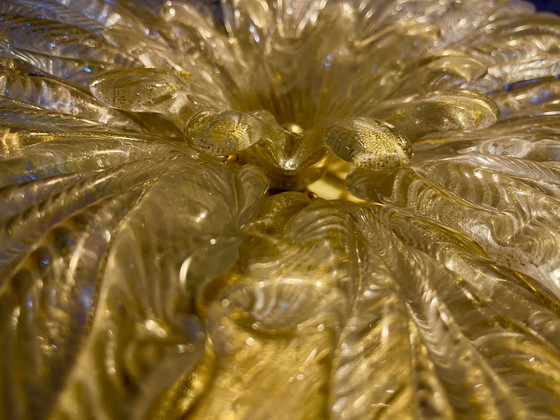 Image 1 of Barovier & Toso Ceiling Light Gold Glass Murano, Italy, 1980