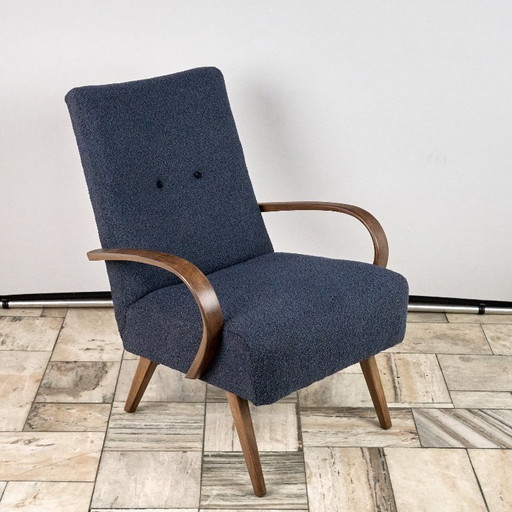 Sillón vintage diseñado por Jindrich Halabala, década de 1950, Checoslovaquia.