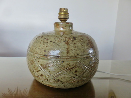 Signed stoneware lamp, circa 1960