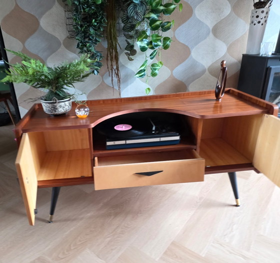 Mid-century Vintage kaptafel/tv meubel/stereokast – rockabilly, tv-meubelen, Wood (photo 7 of 15)