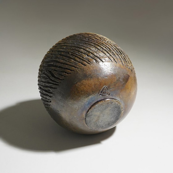 Image 1 of Sculptural vase in glazed ceramic, 1970s